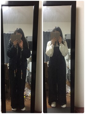 「NANO universe（ナノユニバース）のアイテム（オールインワン・サロペット）」を使った、WADAWAKOさん（レディース・154cm）の冬コーディネート