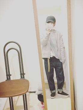 「無印良品（ムジルシリョウヒン）のアイテム（ブルゾン）」を使った、雑食147/R163さん（レディース・147cm）の春コーディネート
