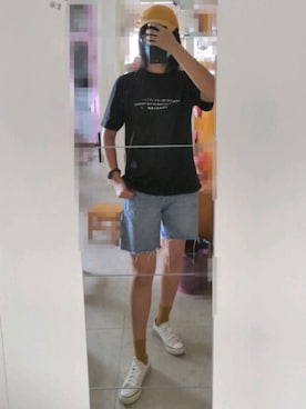 「Champion（チャンピオン）のアイテム（キャップ、イエロー系）」を使った、azou1900さん（レディース・170cm）の秋コーディネート