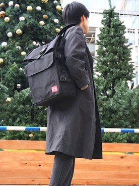 「Manhattan Portage（マンハッタンポーテージ）のSilvercup Backpack　-シルバーカップ バックパック-（バックパック/リュック）」を使った、Manhattan Portage Staffさん（メンズ・165cm）の冬コーディネート