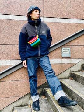 「アイテム（メッセンジャーバッグ、その他）」を使った、Manhattan Portage Staffさん（メンズ・178cm）の冬コーディネート