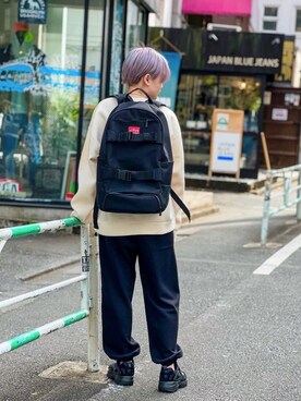 「スケートボード」｜Manhattan Portage Staffさん（レディース・160cm）の冬コーディネート