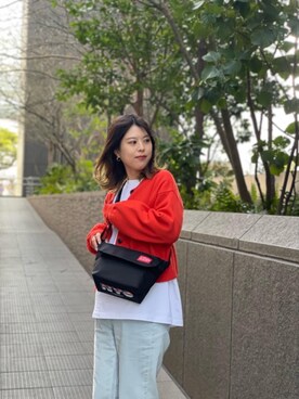 「通学スタイル」｜「アイテム（メッセンジャーバッグ）」を使った、Manhattan Portage Staffさん（レディース・157cm）の春コーディネート