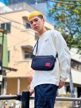 「ﾋﾞｯｸﾞｼﾙｴｯﾄ」｜Manhattan Portage Staffさん（メンズ・172cm）の春コーディネート