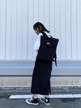 「Manhattan Portage（マンハッタンポーテージ）のJefferson Market Garden Backpack（バックパック/リュック）」を使った、Manhattan Portage Staffさん（レディース・161cm）の夏コーディネート
