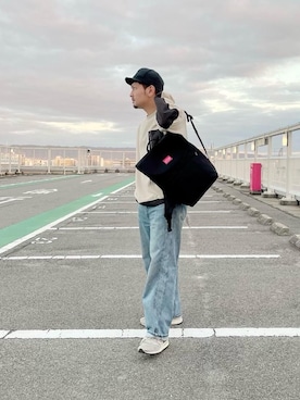 「Manhattan Portage（マンハッタンポーテージ）のJefferson Market Garden Backpack（バックパック/リュック）」を使った、Manhattan Portage Staffさん（メンズ・174cm）の秋コーディネート