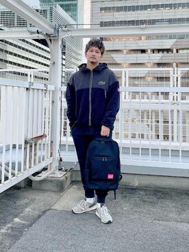 「アパレル」｜「アイテム（ブルゾン）」を使った、Manhattan Portage Staffさん（メンズ・174cm）の冬コーディネート