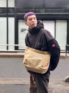 「Manhattan Portage」｜「アイテム（ブルゾン）」を使った、Manhattan Portage Staffさん（メンズ・172cm）の冬コーディネート