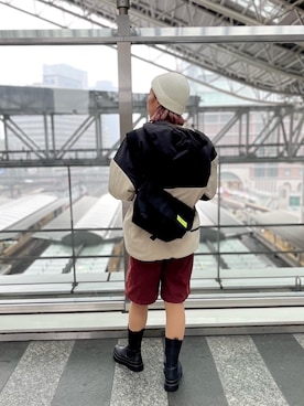 「Manhattan Portage」｜「アイテム（ブルゾン）」を使った、Manhattan Portage Staffさん（レディース・163cm）の冬コーディネート