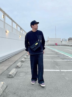 「アパレル」｜「アイテム（その他トップス）」を使った、Manhattan Portage Staffさん（メンズ・174cm）の冬コーディネート