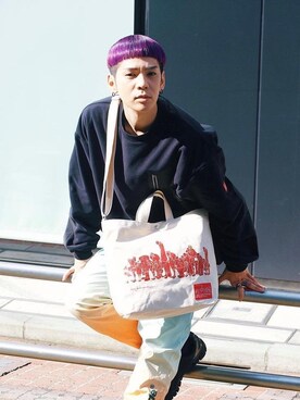 「通学スタイル」｜「アイテム（その他トップス）」を使った、Manhattan Portage Staffさん（メンズ・172cm）の冬コーディネート