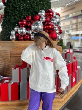 「通学スタイル」｜「アイテム（パーカー）」を使った、Manhattan Portage Staffさん（レディース・157cm）の冬コーディネート