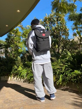 「Manhattan Portage（マンハッタンポーテージ）のJefferson Market Garden Backpack（バックパック/リュック）」を使った、Manhattan Portage Staffさん（メンズ・176cm）の冬コーディネート