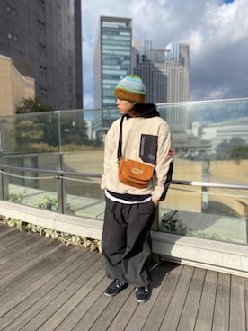 「アパレル」｜「アイテム（その他トップス）」を使った、Manhattan Portage Staffさん（メンズ・176cm）の冬コーディネート