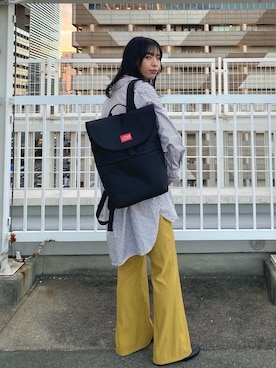 「Manhattan Portage（マンハッタンポーテージ）のJefferson Market Garden Backpack（バックパック/リュック）」を使った、Manhattan Portage Staffさん（レディース・161cm）の冬コーディネート