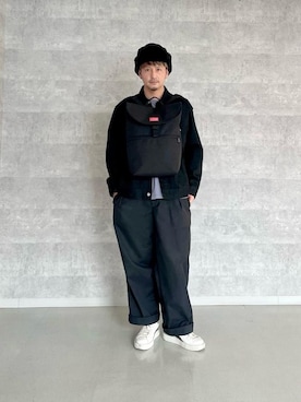 「Manhattan Portage（マンハッタンポーテージ）のJefferson Market Garden Backpack（バックパック/リュック）」を使った、Manhattan Portage Staffさん（メンズ・174cm）の冬コーディネート