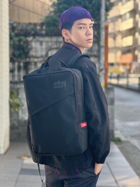 「通学スタイル」｜「アイテム（ナイロンジャケット）」を使った、Manhattan Portage Staffさん（メンズ・172cm）の冬コーディネート