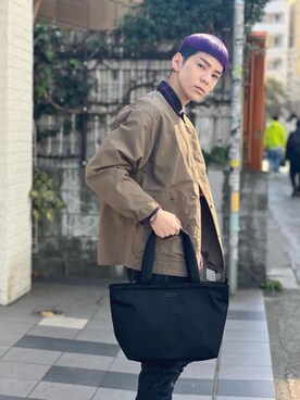 「通学スタイル」｜「アイテム（ナイロンジャケット）」を使った、Manhattan Portage Staffさん（メンズ・172cm）の冬コーディネート
