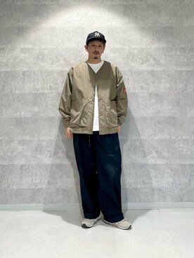 「ニットキャップ」｜「アイテム（ナイロンジャケット）」を使った、Manhattan Portage Staffさん（メンズ・174cm）の冬コーディネート