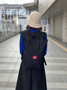 「新生活」｜「アイテム（バックパック/リュック）」を使った、Manhattan Portage Staffさん（レディース・163cm）の冬コーディネート
