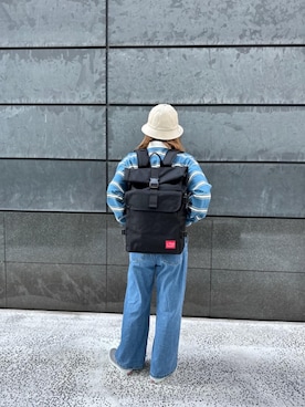 「Manhattan Portage（マンハッタンポーテージ）のSilvercup Backpack　-シルバーカップ バックパック-（バックパック/リュック）」を使った、Manhattan Portage Staffさん（レディース・163cm）の冬コーディネート
