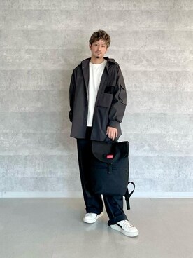 「Manhattan Portage（マンハッタンポーテージ）のJefferson Market Garden Backpack（バックパック/リュック）」を使った、Manhattan Portage Staffさん（メンズ・174cm）の春コーディネート