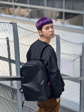 「通学スタイル」｜「アイテム（ナイロンジャケット）」を使った、Manhattan Portage Staffさん（メンズ・172cm）の春コーディネート