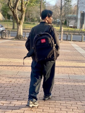 「通学スタイル」｜「アイテム（ナイロンジャケット）」を使った、Manhattan Portage Staffさん（メンズ・170cm）の春コーディネート