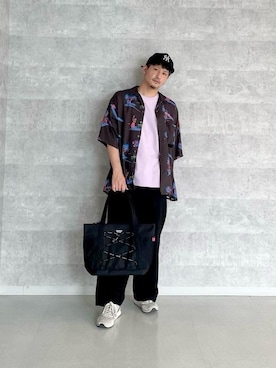 「通学スタイル」｜「アイテム（シャツ/ブラウス）」を使った、Manhattan Portage Staffさん（メンズ・174cm）の春コーディネート
