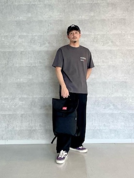 「Manhattan Portage（マンハッタンポーテージ）のJefferson Market Garden Backpack（バックパック/リュック）」を使った、Manhattan Portage Staffさん（メンズ・174cm）の春コーディネート