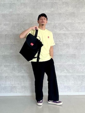 「Manhattan Portage（マンハッタンポーテージ）のJefferson Market Garden Backpack（バックパック/リュック）」を使った、Manhattan Portage Staffさん（メンズ・174cm）の春コーディネート