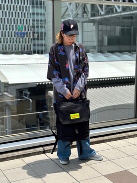 「通学スタイル」｜「アイテム（シャツ/ブラウス）」を使った、Manhattan Portage Staffさん（レディース・163cm）の夏コーディネート