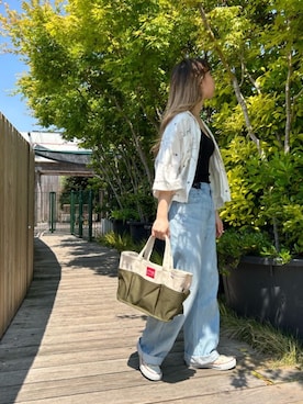 「アパレル」｜Manhattan Portage Staffさん（レディース・153cm）の夏コーディネート