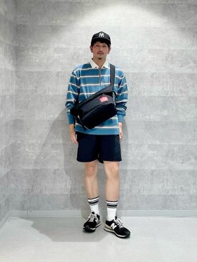 「通学スタイル」｜「アイテム（メッセンジャーバッグ）」を使った、Manhattan Portage Staffさん（メンズ・174cm）の夏コーディネート