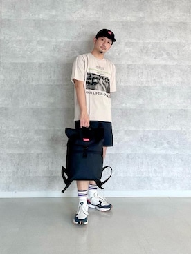 「Manhattan Portage（マンハッタンポーテージ）のJefferson Market Garden Backpack（バックパック/リュック）」を使った、Manhattan Portage Staffさん（メンズ・174cm）の夏コーディネート