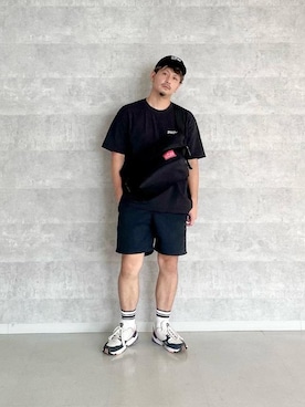 「通学スタイル」｜「アイテム（メッセンジャーバッグ）」を使った、Manhattan Portage Staffさん（メンズ・174cm）の夏コーディネート