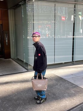 「Manhattan Portage」｜「アイテム（その他アウター）」を使った、Manhattan Portage Staffさん（メンズ・172cm）の冬コーディネート