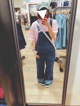 「stussy」｜「アイテム（サロペット/オーバーオール）」を使った、りんごさん（レディース・154cm）の春コーディネート