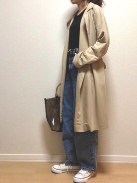 「LEPSIM（レプシィム）のアイテム（トレンチコート）」を使った、Chi～ha～さん（レディース・156cm）の春コーディネート