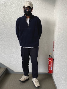 「ネイビー×ホワイト」｜「アイテム（その他アウター）」を使った、East10さん（メンズ・177cm）の春コーディネート