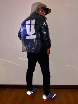 「UNDERCOVER（アンダーカバー）のアイテム（ナイロンジャケット）」を使った、うっしいさん（メンズ・170cm）の冬コーディネート