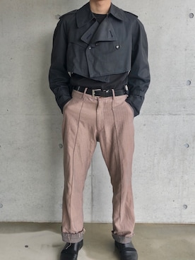 「sulvam」｜「アイテム（スリッポン）」を使った、うっしいさん（メンズ・170cm）の春コーディネート