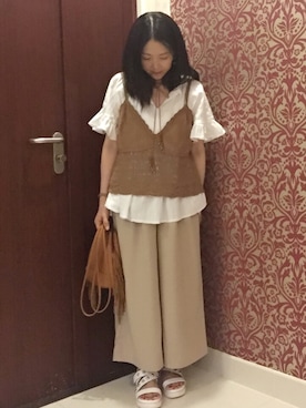 「THE PUZZLE DESIGN（ザパズルデザイン）のアイテム」を使った、tingtingさん（レディース・153cm）の夏コーディネート
