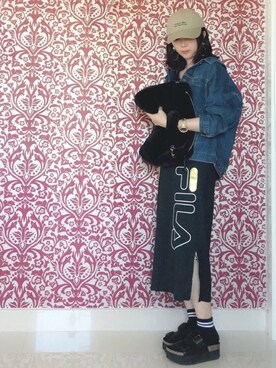 Fila フィラ のスカート ブラック系 を使った人気ファッションコーディネート Wear