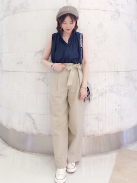「PULL&BEAR（プルアンドベア）のアイテム（バッグ）」を使った、tingtingさん（レディース・153cm）の夏コーディネート