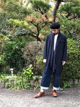 「Johnbull Private labo（ジョンブルプライベートラボ）のアイテム（チェスターコート）」を使った、AKさん（メンズ・168cm）の秋コーディネート
