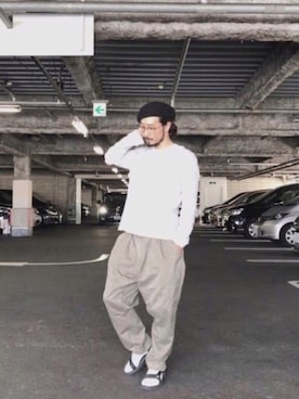 「無（ム）のアイテム（ハンチング/ベレー帽）」を使った、AKさん（メンズ・168cm）の秋コーディネート