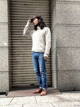 「quadro（クオドロ）のアイテム」を使った、AKさん（メンズ・168cm）の秋コーディネート