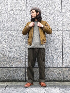 「JOURNAL STANDARD（ジャーナルスタンダード）のアイテム（MA-1）」を使った、AKさん（メンズ・168cm）の冬コーディネート