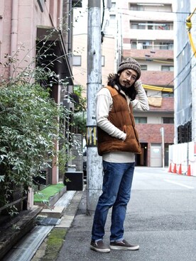 「無（ム）のアイテム」を使った、AKさん（メンズ・168cm）の冬コーディネート